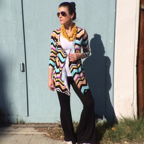 Bright Chevron Drape Cardigan - Picture 7 of 8